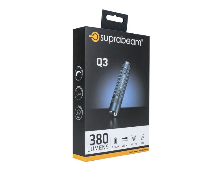 Q3 – 3×AAA incl., slide hyperfocus dimmable L:115.3 mm 5