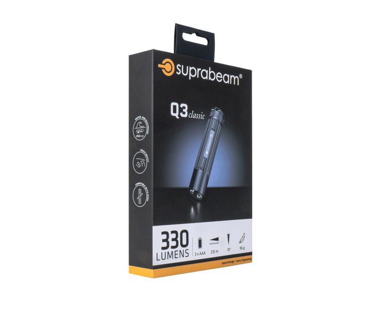 Q3classic – 3×AAA incl., fixed beam L:115.3 mm 5